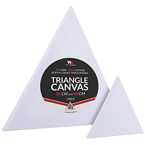 WA Portman Triangle Canvas 2 Pack - Small & Large Triangle Canvas - 20cm & 40cm (15.75inch & 7.88inch) Diameter - 2 Canvases for Painting - Triangle Painting Canvas 2 Pack Small & Large von W.A. Portman