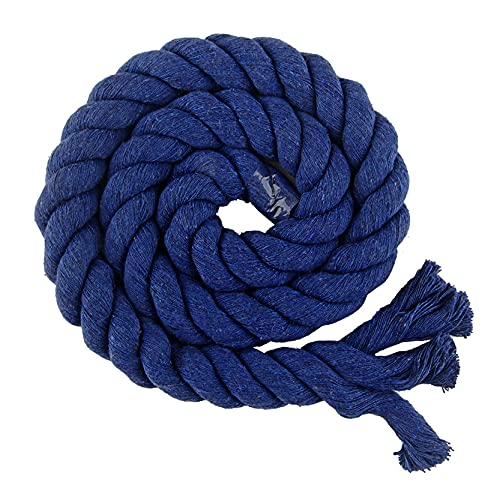 ZNKZJ Makramee-Baumwolle 20 mm x 10 m / 20 m,Farbe Baumwollkordel 3 Strang Twisted Soft Thick Naturbaumwollseil, DIY Bastelgeschenke, Wandbehänge, Pflanzenbügel, Dark blue-10 m von WABMJGW