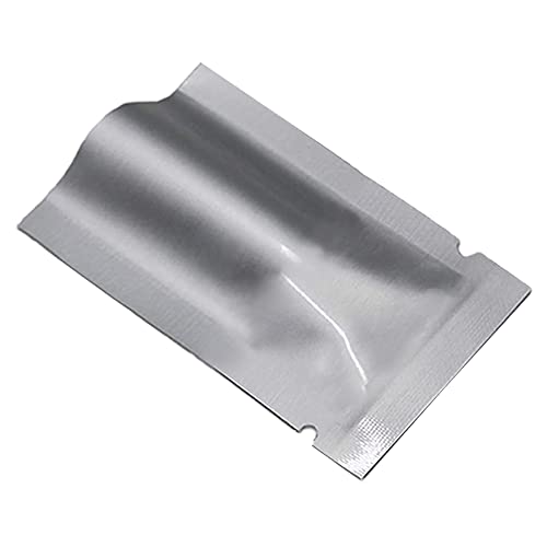 WACCOMT Pack 100 Stück Silberne Mylar Beutel Reine Aluminiumfolie Flache Lebensmittel Lagerung Tasche Oben Offen Hitze Abdichtung Vakuumbeutel für Kaffeebohnen mit Tear Notch 12x18cm(4.72x7.09 inch) von WACCOMT Pack