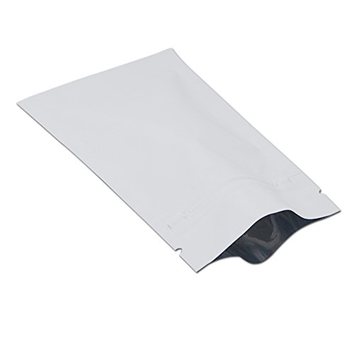 WACCOMT Pack 100 Stücke Matte Aluminiumfolie Verpackung Tasche Reißverschluss Selbstdicht Flachbeutel Lebensmittel Lagerung Geruchssicher Mylar Beutel (Matt Weiß, 15x22cm (5.9x8.6 inch)) von WACCOMT Pack