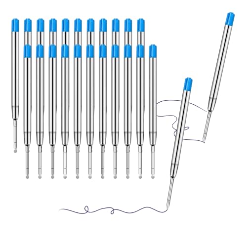 WACH AUF 48 Sticks Kugelschreiber Minen, Metall Kugelschreiberminen Kurz 1,0mm Strichstärke M, Ersatzminen Kugelschreiber Kuliminen für Büro Geschäft Schule Zuhause (Blau) von WACH AUF