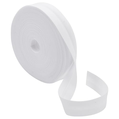 WADORN 10 m Doppelt Gefaltetes Schrägband 16mm Schrägband Doppelt Gefaltet Weißes Polycotton Bindeband Nähstoff Schrägband für Nähen Säumen Quilten Säumen Paspelieren Bekleidungshandwerk von WADORN