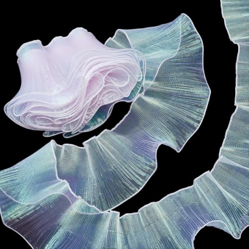 WADORN 10m Rüschenband Plissierter Chiffonbesatz, 12.5 cm Retro Organza Stoffbesatz Tüll Rüschen Spitzenbordüre Für Lavendelkostüme Bastelarbeiten Kleidertaschen Hochzeiten Nähen Vorhänge (Lila) WADORN 10m Rüschenband Plissierter Chiffonbesatz, 12.5 cm Retro Organza Stoffbesatz Tüll Rüschen Spitzenbordüre Für Lavendelkostüme Bastelarbeiten Kleidertaschen Hochzeiten Nähen Vorhänge (Lila) von WADORN