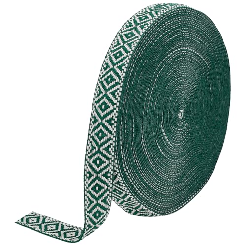 WADORN 18.28 m 23mm Jacquardbandbesatz Gewebte Nähbänder Im Vintage Boho Stil Mit Rauten Und Geometrischer Stickerei Aus Polyester Zum Selbermachen von Geschenkverpackungen Kleidung Meergrün von WADORN