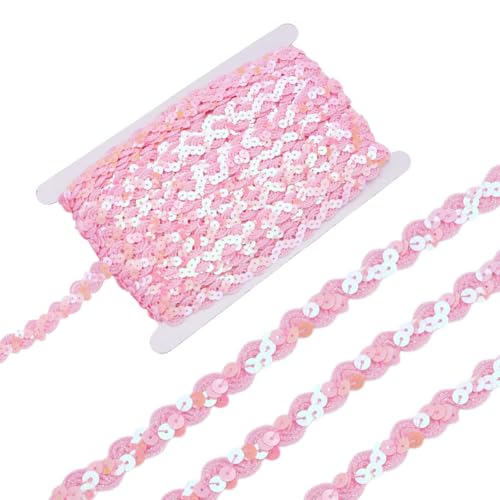 WADORN 22 Meter Glitzer-Pailletten-Spitzenbesatz, 1,6 cm flacher Glitzer-Paillettenstreifen zum Nähen, Basteln, flach, Pailletten, Spitzenband, Stoff für DIY-Tanzkleid, Stirnband, Hut, Tasche, von WADORN