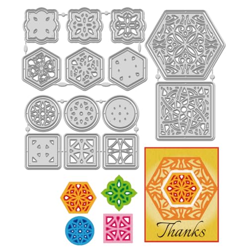 WADORN 3 x Stanzschablone Mit Kaleidoskop Grenzen. Metall Stanzformen Mit Kaleidoskop Rändern Für Alben Dekorative Prägungen Papier Stanzformen Für Karten DIY Scrapbooking Vorlagen von WADORN