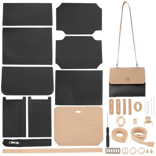 WADORN DIY-Kits Zur Herstellung von Taschen Und Geldbörsen, Quadratisches Handtaschen-Herstellungsset Aus PU-Leder, DIY-Schultertaschen-Herstellungszubehör, Schwarz, 21.2x7.2x0.2 cm von WADORN