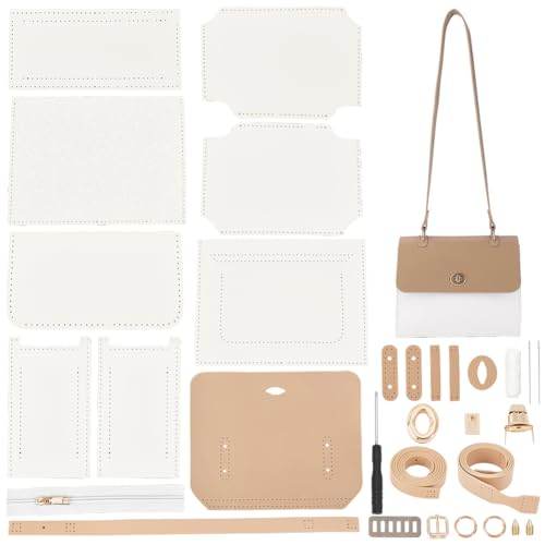 WADORN DIY-Kits Zur Herstellung von Taschen Und Geldbörsen, Quadratisches Handtaschen-Herstellungsset Aus PU-Leder, DIY-Schultertaschen-Herstellungszubehör, Weiß, 21.2x7.2x0.2 cm von WADORN