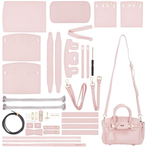 WADORN DIY PU Leder Tote Bag Making Kit, PU Leder Handwerk Nähen Handtaschen Herstellung Sets PU Leder Stricktaschen Herstellung Sets Handgemachte Schultertasche Herstellung Alle Accessoires für von WADORN