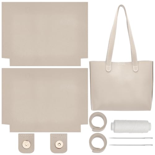 WADORN Sets Zum Herstellen von Schulterhandtaschen Für Damen, DIY PU Leder Handtaschen Handgefertigte Sets Tragetasche Nähzubehör Für Weihnachten Muttertag Geburtstag Geldbörse Herstellung, Elfenbein von WADORN