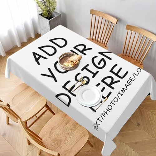 Benutzerdefinierte Tischdecke, fügen Sie Ihr eigenes Design mit Fototext hinzu, personalisierte Tischdecke, rechteckig für Partys, Haushalt, Jubiläumsaktivitäten, 152,4 x 228,6 cm von WAFICAC