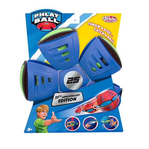 Wahu Phlat Ball Classic Blau, Transformierbare Wurfscheibe, Outdoor-Spiele für Kinder ab 5 Jahren, Innovative Kugel 15,7 cm, Frisbee 22,9 cm, Outdoor-Spiel für 2 Spieler und mehr von WAHU