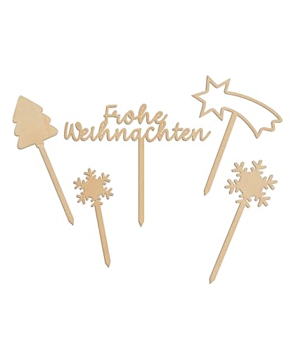 WAIKUA Kuchentopper Handmade Weihnachten Cake Topper Holz Advent Weihnachtsabend Christmas von WAIKUA