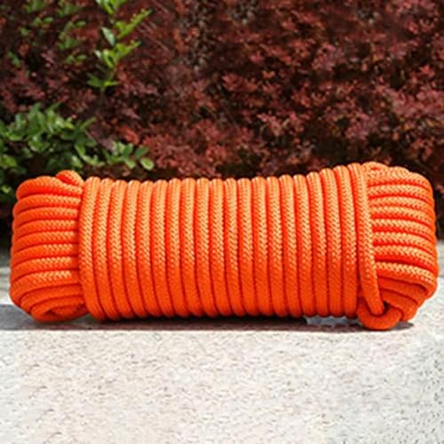 10 m 2–8 mm geflochtene Nylonschnur, Fadenschnur, Halskettenschnur zur Schmuckherstellung, Häkelschnur für Paracord-Armbandschnur, Orange, 8 mm von WAJIJD