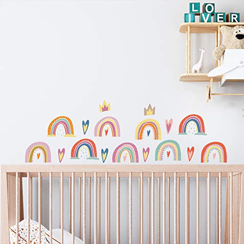 WALPLUS Bunte handgezeichnete Regenbogen, Kinderzimmer Babyzimmer, Kinder, niedliche Kinderzimmer Babygirl, Babyboy, Modern Kinder, Wandaufkleber,Zimmer Dekoration von WALPLUS