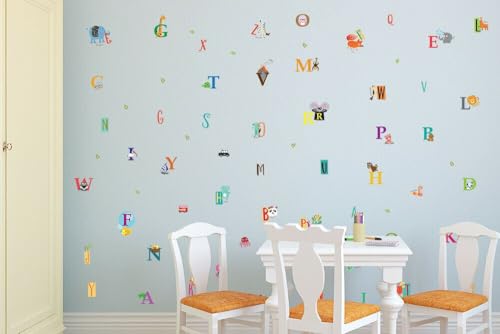 Walplus Selbstklebende Sticker Wohnzimmer für Jungen und Mädchen Kinder Wand Abziehbilder Wohnkultur Vinyl Küche Spruch Wanddekoration Froh Alphabet, 60cmx30cmx0.02cm von WALPLUS