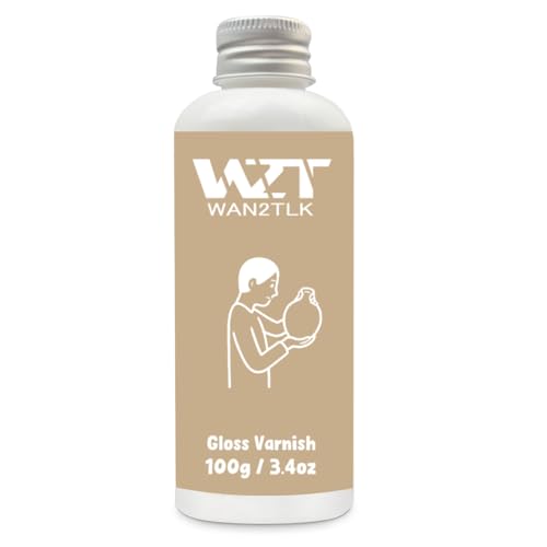 WAN2TLK 100ml Air Dry Clay Glaze, ton glasur ohne brennen, tondicht für lufttrocknenden ton, wasserdicht, kratzfest, Farbloser Varnish mit glänzende Effekt für Töpferei (glänzende klarlack) von WAN2TLK