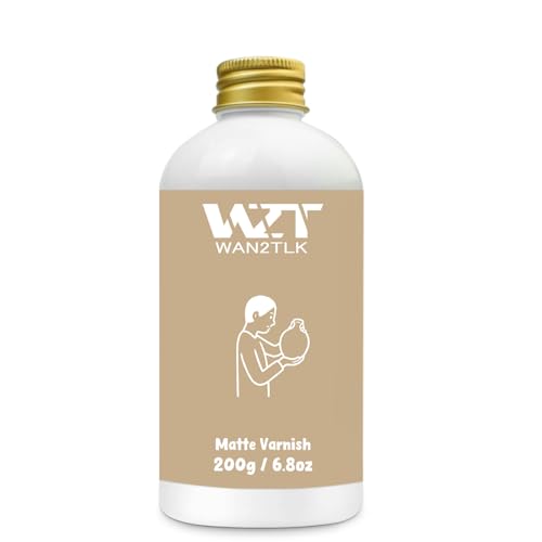 WAN2TLK 200ml Air Dry Clay Glaze, ton glasur ohne brennen, tondicht für lufttrocknenden ton, wasserdicht, kratzfest, Farbloser Varnish mit Matte Effekt für Töpferei (Matte klarlack) von WAN2TLK