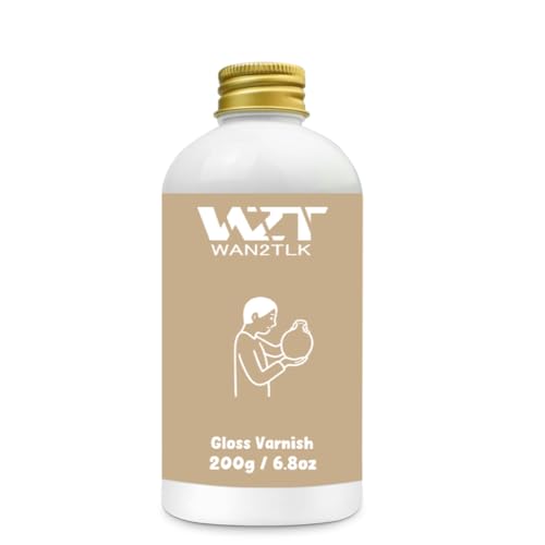 WAN2TLK 200ml Air Dry Clay Glaze, ton glasur ohne brennen, tondicht für lufttrocknenden ton, wasserdicht, kratzfest, Farbloser Varnish mit glänzende Effekt für Töpferei (glänzende klarlack) von WAN2TLK