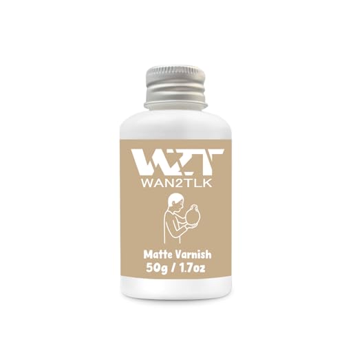 WAN2TLK 50ml Air Dry Clay Glaze, ton glasur ohne brennen, tondicht für lufttrocknenden ton, wasserdicht, kratzfest, Farbloser Varnish mit Matte Effekt für Töpferei (Matte klarlack) von WAN2TLK