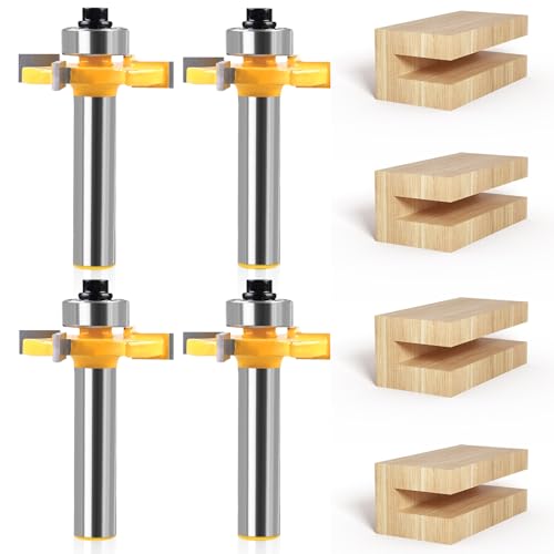 WANDGU Scheibennutfräser Fräser für Oberfräse: 4 PCS 8mm Schaft Scheibennutfräser, Oberfläche Fräser Bit, Nutfräser Oberfräse, Oberfräser Set für Graviermaschine, Trimmmaschine (L 3mm, 4mm, 5mm, 6mm) von WANDGU