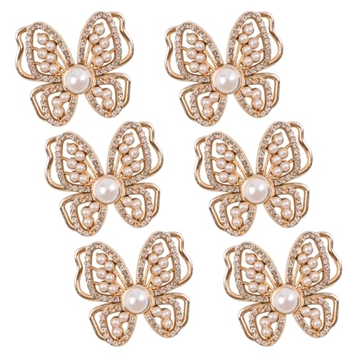 WANDIC Rose Gold Cloak Clasp Fasteners, 6 Pairs Butterfly Fasteners Chinese Knot Frog Buttons Closure Vintage Sewing for Cheongsam Outfit Decoration von WANDIC