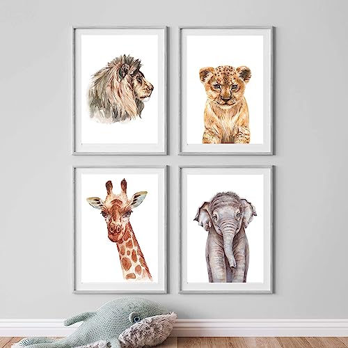 WANDKIND Kinderzimmer Poster Set Premium P718 / Safaritiere Babyzimmer Wandbild Wandbilder (A2-42,0 x 59,4 cm, Ohne/Without) von WANDKIND