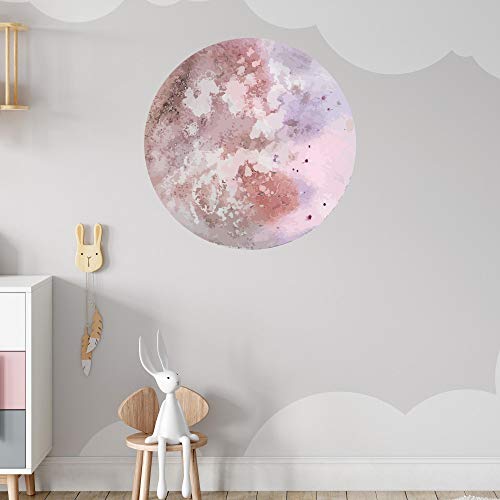 VOLLMOND Wandtattoo | Aufkleber Kindergarten | Wandsticker Kinderzimmer Babyzimmer Wand Deko Mond Weltraum (Rosa, 40 x 40 cm) von WANDKIND