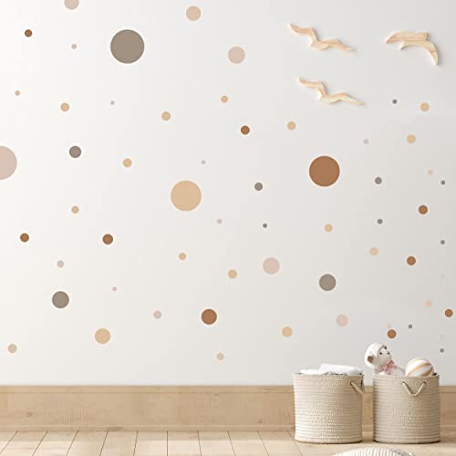 WANDKIND Kreis Set 60 Stück Wandtattoo für Babyzimmer V336 Aufkleber Sticker Kreise Wandaufkleber Kinderzimmer Deko Punkte Dots Klebepunkte in verschiedenen Farben (Beige) von WANDKIND