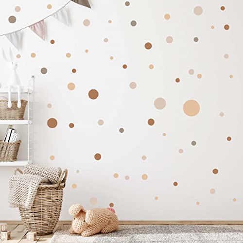 WANDKIND Kreise Set 120 Stück Wandtattoo für Babyzimmer V283 Aufkleber Sticker Kreis Wandaufkleber Kinderzimmer Punkte Dots Klebepunkte in verschiedenen Farben (Beige-Creme) von WANDKIND