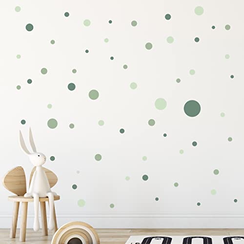 WANDKIND Kreise Set 120 Stück Wandtattoo für Babyzimmer V283 Aufkleber Sticker Kreis Wandaufkleber Kinderzimmer Punkte Dots Klebepunkte in verschiedenen Farben (Grün-Mild) von WANDKIND