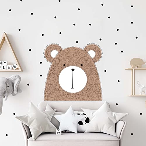 WANDKIND Tierkopf Bär Wandtattoo Kinderzimmer V363 | handgezeichnet | AUFKLEBER Kindergarten | Wandsticker Teddybär (20 x 20 cm) von WANDKIND