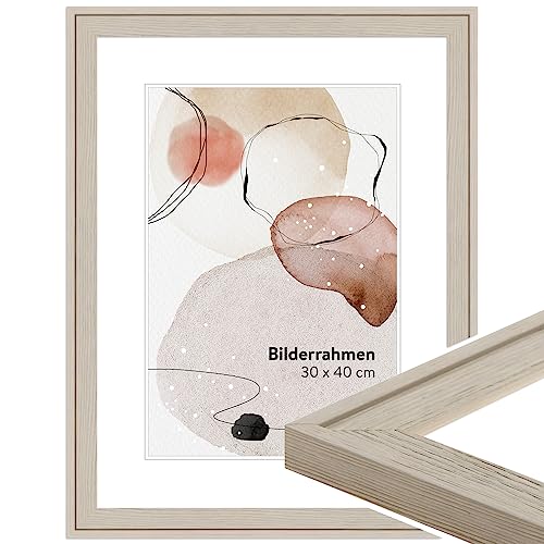 WANDStyle Bilderrahmen Creme 24x30 cm aus Holz im Stil Modern zum Aufhängen, Fotorahmen Made in Germany - H120 von WANDStyle