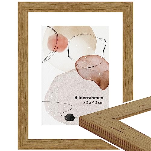 WANDStyle Bilderrahmen Eiche 10x15 cm aus Holz im Landhaus-Stil mit Aufsteller und Aufhänger, Fotorahmen Made in Germany - H750 von WANDStyle