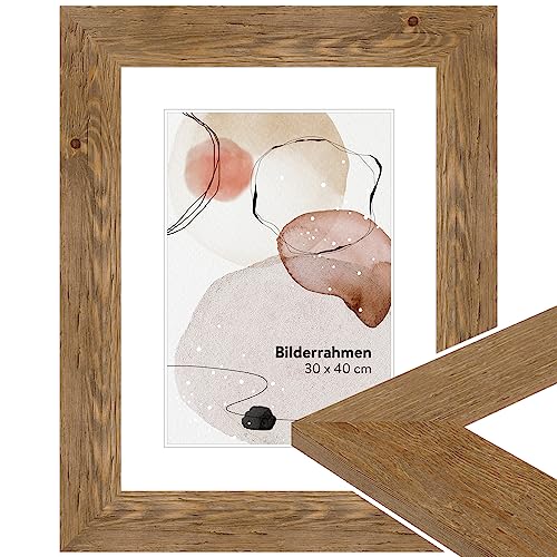 WANDStyle Bilderrahmen Eiche 15x20 cm aus Holz im Landhaus-Stil mit Aufsteller und Aufhänger, Fotorahmen Made in Germany - H780 von WANDStyle