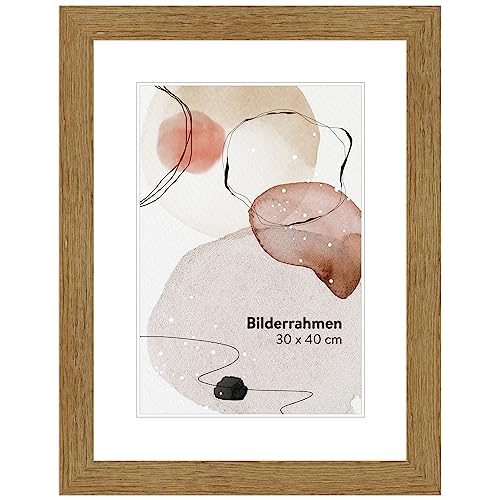 WANDStyle Bilderrahmen Eiche DIN A4 21x29,7 cm aus Holz im Landhaus-Stil zum Aufhängen, Posterrahmen Made in Germany, ideal für Urkunde - H750 von WANDStyle