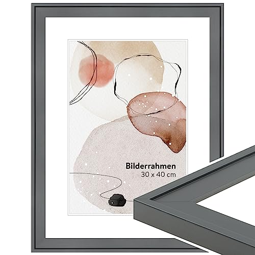 WANDStyle Bilderrahmen Grau 40x60 cm aus Holz im Stil Modern zum Aufhängen, Posterrahmen Made in Germany - H120 von WANDStyle