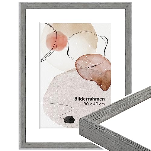 WANDStyle Bilderrahmen Grau 40x60 cm aus Holz im Vintage-Stil zum Aufhängen, Posterrahmen Made in Germany - H790 von WANDStyle