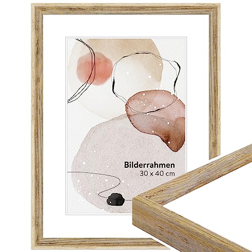 WANDStyle Bilderrahmen Natur 10x20 cm aus Holz im Vintage-Stil zum Aufhängen, Fotorahmen Made in Germany - H790 von WANDStyle