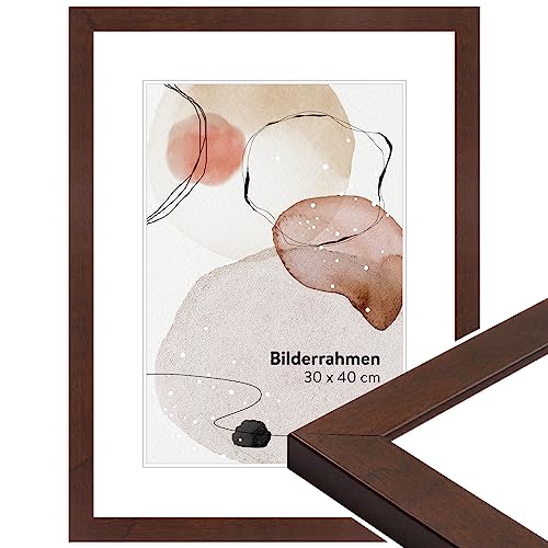 WANDStyle Bilderrahmen Nussbaum-Optik 10x10 cm quadratisch aus Holz im Stil Modern mit Aufsteller und Aufhänger, Made in Germany - H430 von WANDStyle