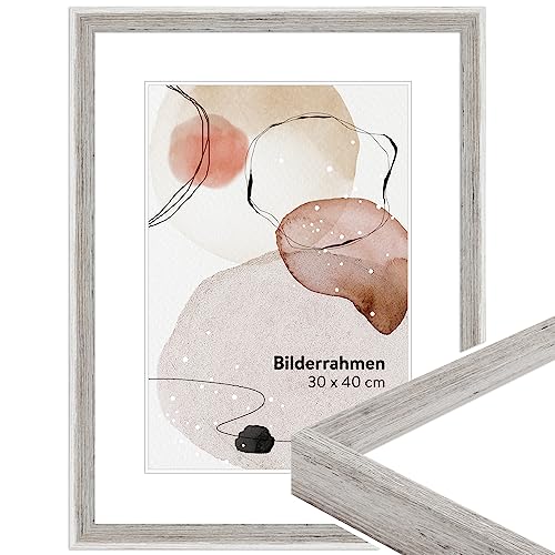 WANDStyle Bilderrahmen Weiß 50x70 cm aus Holz im Vintage-Stil zum Aufhängen, Posterrahmen Made in Germany - H790 von WANDStyle