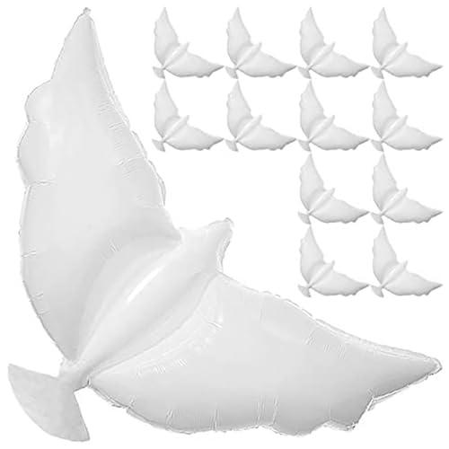 WANGCL 10PCS White Dove Balloon Memorial Balloons for Releasing Wedding Balloon Aluminum Film Balloon for Funeral Birthday Engagement Wedding Party von WANGCL