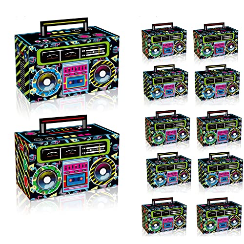 WANGCL 12 Stück 80er Jahre Party Favor Boxen Retro Radio Dekorationen Tafelaufsätze für 1980er Jahre Thema Hip Hop Musik Geburtstag Party Supplies von WANGCL