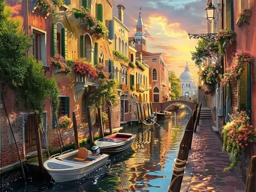 Diamond Painting Architektur Diamond Painting Erwachsene, 5D Venedig Diamant Painting Bilder Kinder, DIY Daiments Painting Erwachsene und Anfänger, Diamond-Painting Set für Home Wall Decor 50x40cm von WANGLLPGY