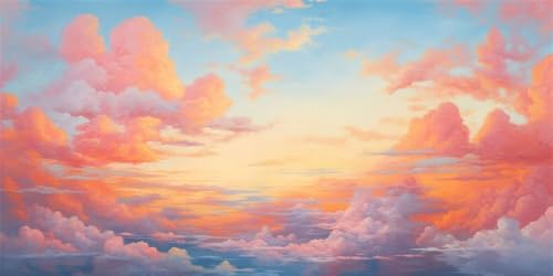 Diamond Painting Bunte Wolken Landschaft, 5D Diamond Painting Groß xxl 100x50cm,DIY Diamond Painting Erwachsene Diamant Painting Bilder Kinder Diamond-Painting für Wohnzimmer Dekoration -YZ193 von WANGLLPGY