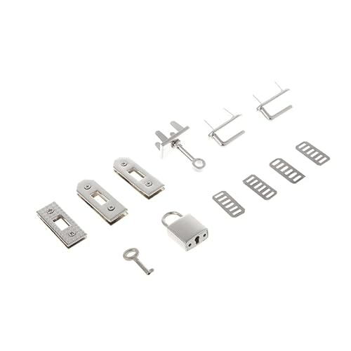 WANGMUMU 7 stücke Schließe Schloss Lockbutton Metall Hardware for DIY Handtasche Umhängetasche Geldbörse Going (Color : Silver) von WANGMUMU