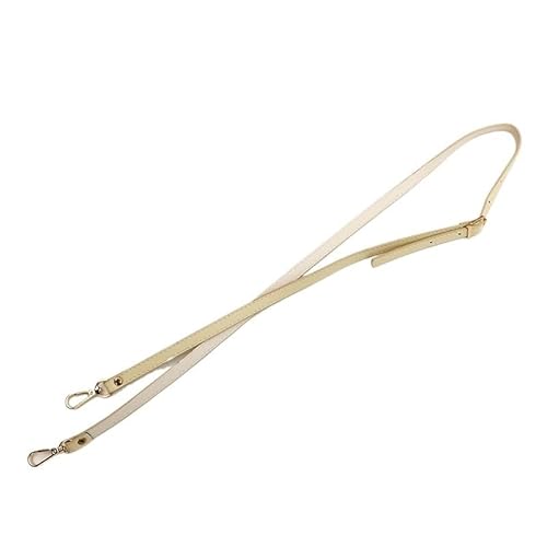 Taschenkette 128 cm langer Taschengurt aus PU-Leder, verstellbarer Umhängegurt, Taschengürtel, Ersatzgürtel, Schultergurt, 1,2 cm breite Taschengriffe Kette FüR Tasche(Beige,Silver buckle) von WANGSHAOWEI