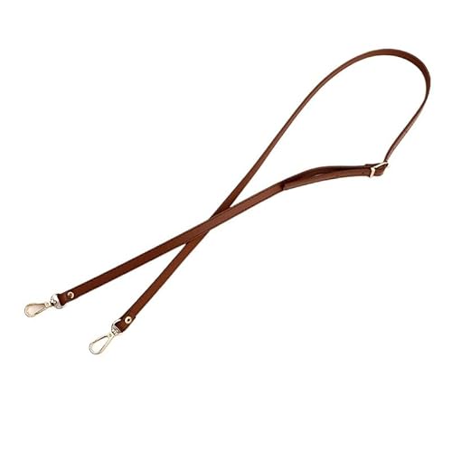 Taschenkette 128 cm langer Taschengurt aus PU-Leder, verstellbarer Umhängegurt, Taschengürtel, Ersatzgürtel, Schultergurt, 1,2 cm breite Taschengriffe Kette FüR Tasche(Light coffee,Gold buckle) von WANGSHAOWEI