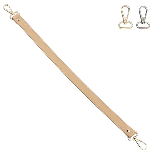 Taschenkette Modischer Taschengurt aus Leder, 46 cm, kurze Riemen for Handtaschen, Schultergurt, Griff, austauschbare Gürtel for Taschen, Taschenzubehör Kette FüR Tasche(Apricot,Gold buckle) von WANGSHAOWEI