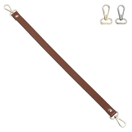 Taschenkette Modischer Taschengurt aus Leder, 46 cm, kurze Riemen for Handtaschen, Schultergurt, Griff, austauschbare Gürtel for Taschen, Taschenzubehör Kette FüR Tasche(Brown,Silver buckle) von WANGSHAOWEI